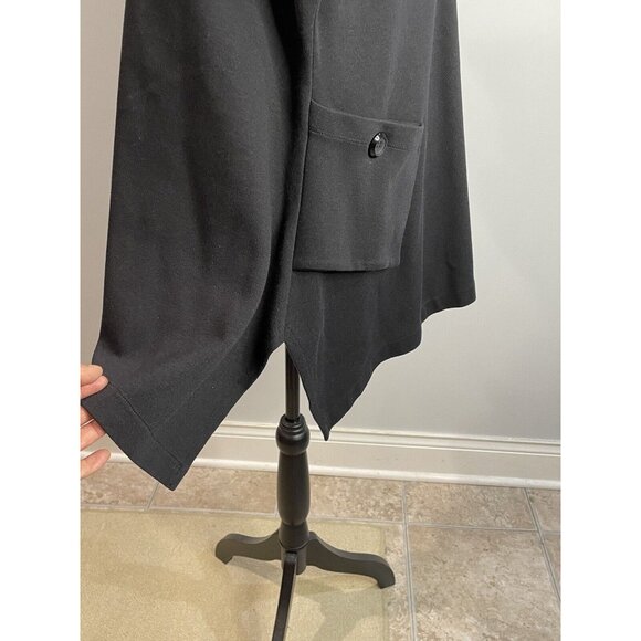 Comfy USA Black Stretch Poplin Funky Flated Button Shirt Tunic Size L - Picture 9 of 16